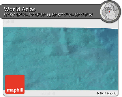 Satellite 3D Map of the Area around 54° 3' 9" N, 53° 28' 30" W