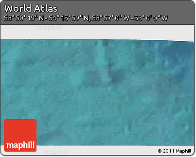 Satellite 3D Map of the Area around 54° 3' 9" N, 53° 28' 30" W