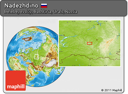 Physical Location Map of Nadezhdino