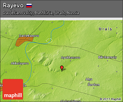 Physical 3D Map of Rayëvo
