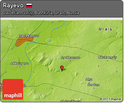 Physical 3D Map of Rayëvo