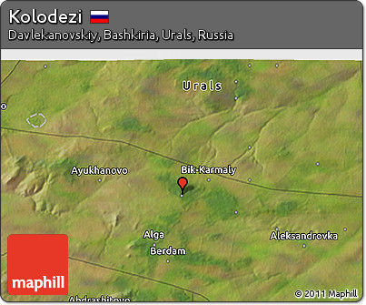 Satellite 3D Map of Kolodezi
