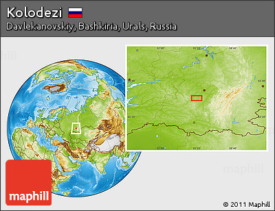 Physical Location Map of Kolodezi