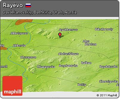 Physical Panoramic Map of Rayëvo