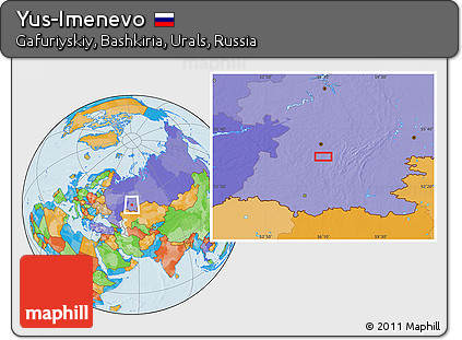 Political Location Map of Yus-Imenevo