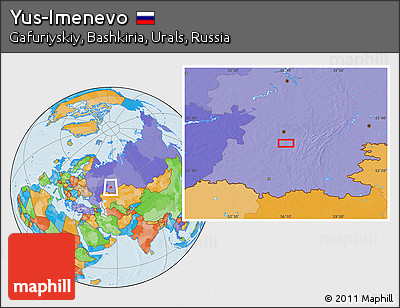 Political Location Map of Yus-Imenevo
