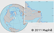 Gray Location Map of the area around 54° 3' 9" N, 56° 52' 30" W