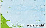 Physical Map of the area around 54° 3' 9" N, 56° 52' 30" W