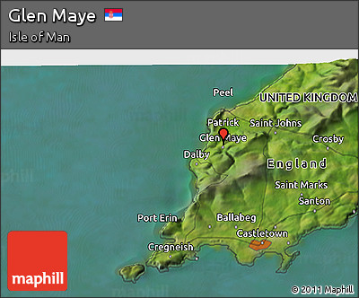 Satellite 3D Map of Glen Maye