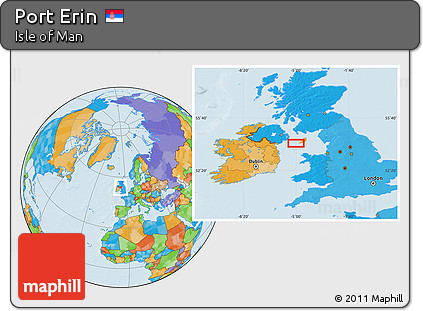 Political Location Map of Port Erin
