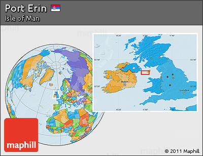 Political Location Map of Port Erin