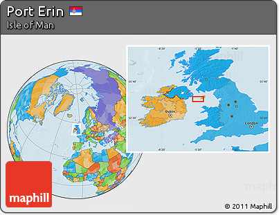 Political Location Map of Port Erin