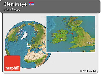 Satellite Location Map of Glen Maye