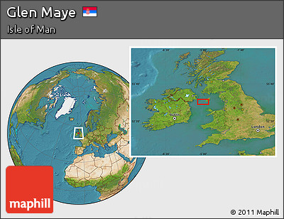 Satellite Location Map of Glen Maye