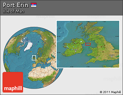 Satellite Location Map of Port Erin