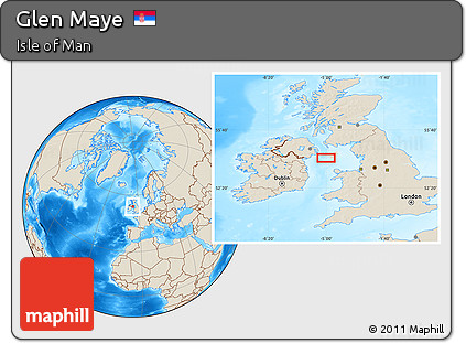 Shaded Relief Location Map of Glen Maye
