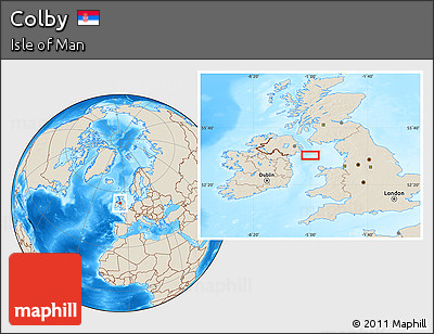 Shaded Relief Location Map of Colby