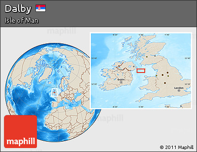Shaded Relief Location Map of Dalby