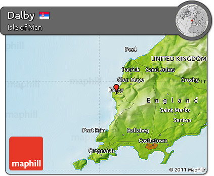 Physical Map of Dalby