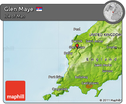 Physical Map of Glen Maye