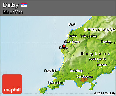 Physical Map of Dalby