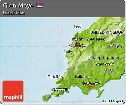 Physical Map of Glen Maye