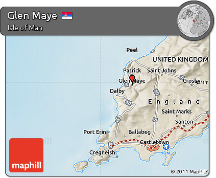 Shaded Relief Map of Glen Maye
