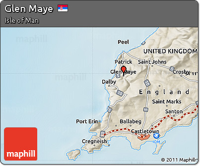 Shaded Relief Map of Glen Maye