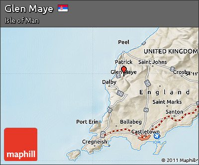 Shaded Relief Map of Glen Maye