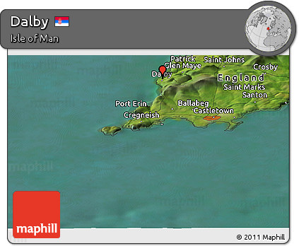 Satellite Panoramic Map of Dalby