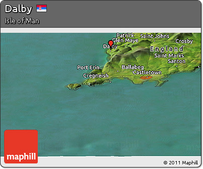 Satellite Panoramic Map of Dalby