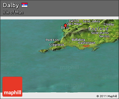 Satellite Panoramic Map of Dalby