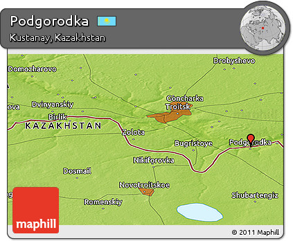 Physical Panoramic Map of Podgorodka