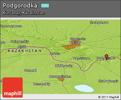 Physical Panoramic Map of Podgorodka