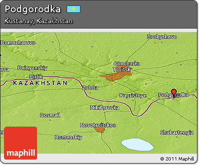 Physical Panoramic Map of Podgorodka