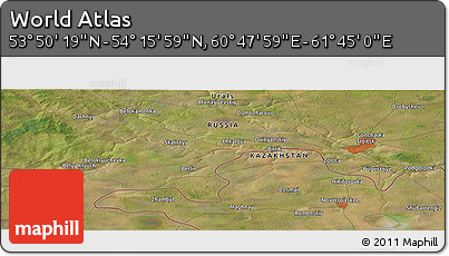Satellite Panoramic Map of the Area around 54° 3' 9" N, 61° 16' 29" E