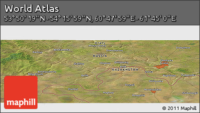 Satellite Panoramic Map of the Area around 54° 3' 9" N, 61° 16' 29" E