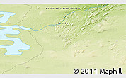 Physical 3D Map of the area around 54° 3' 9" N, 62° 49' 30" W