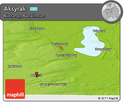 Physical Panoramic Map of Aksyrak