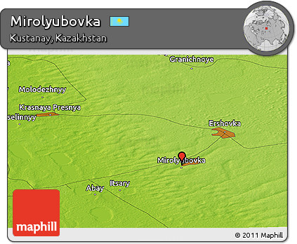 Physical Panoramic Map of Mirolyubovka