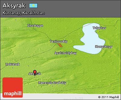 Physical Panoramic Map of Aksyrak