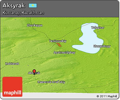 Physical Panoramic Map of Aksyrak