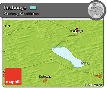 Physical 3D Map of Rechnoye