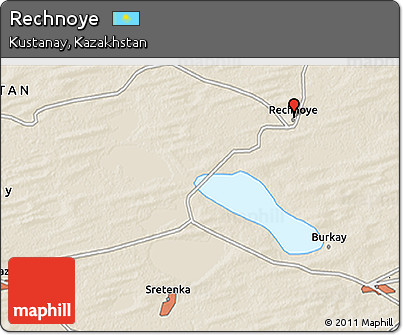 Shaded Relief 3D Map of Rechnoye