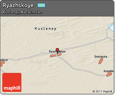 Shaded Relief 3D Map of Ryazhskoye