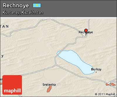 Shaded Relief 3D Map of Rechnoye
