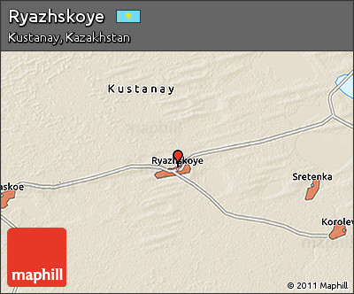 Shaded Relief 3D Map of Ryazhskoye
