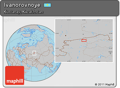 Gray Location Map of Ivanorovnoye