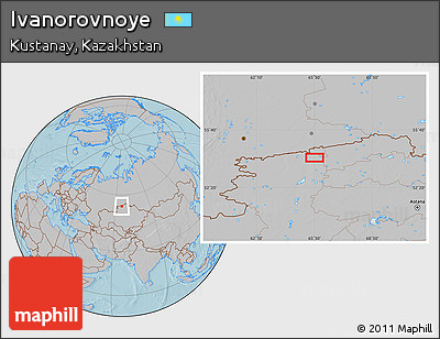 Gray Location Map of Ivanorovnoye, hill shading