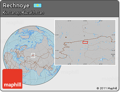 Gray Location Map of Rechnoye, hill shading